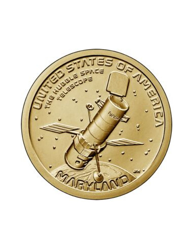 Awers monety USA 1 Dolar 2020 Kosmiczny teleskop Hubble. Maryland