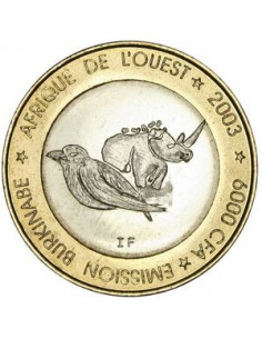 Awers monety Burkina Faso 6 000 Franków 2003