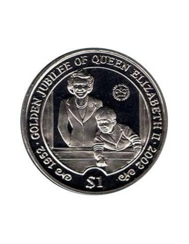 Awers monety Sierrra Leone 1 Dolar 2002 Elizabeth z młodym Karolem