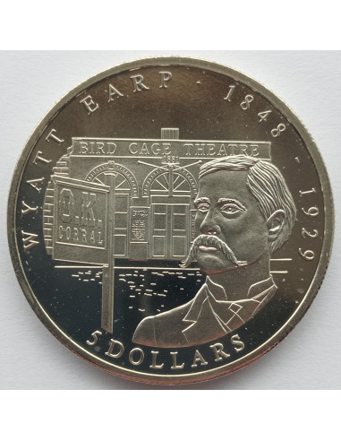 Awers monety Liberia 5 Dolarów 2001