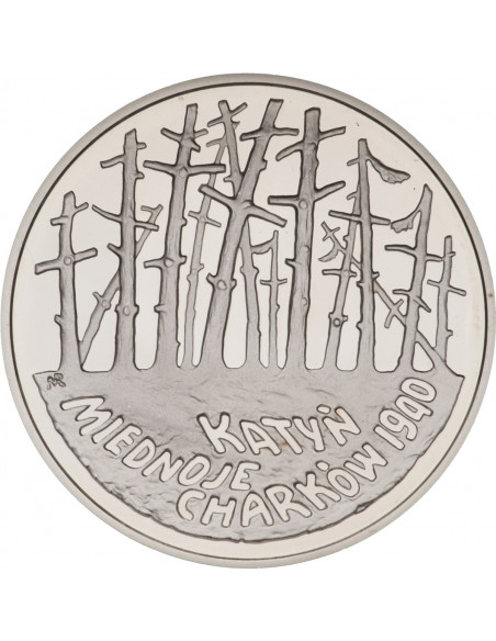 Awers monety 20 zł 1995 Katyń Miednoje Charków 1940