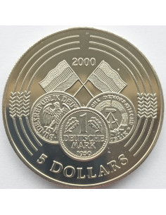 Awers monety Liberia 5 Dolarów 2000