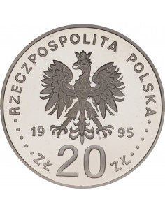 Awers monety 20 zł 1995 Katyń Miednoje Charków 1940 2