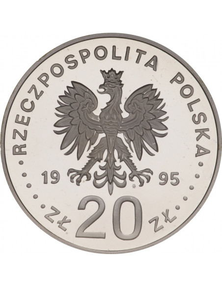 Rewers monety 20 zł 1995 Katyń Miednoje Charków 1940
