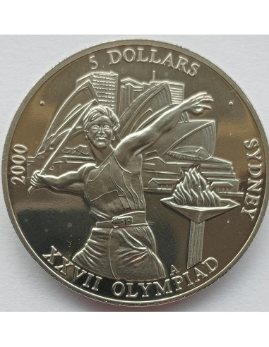 Awers monety Liberia 5 Dolarów 2000