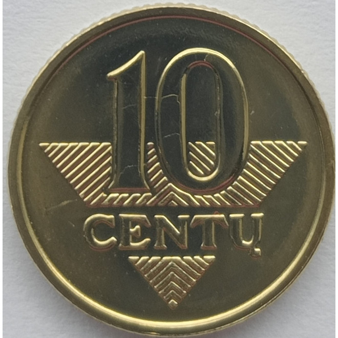 Rewers monety Litwa 10 Centów 2010