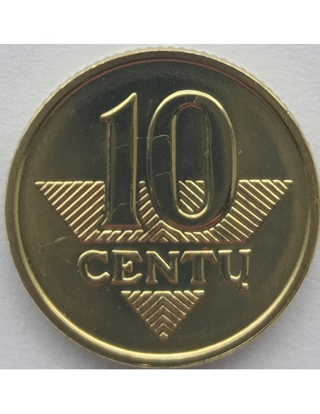Rewers monety Litwa 10 Centów 2010