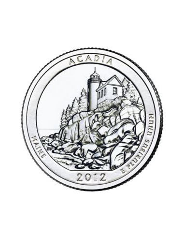 Awers monety USA 25 centów / ćwiartka 2012 Park Narodowy Acadia