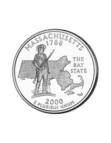 Awers monety USA 25 centów / ćwiartka 2000 Massachusetts