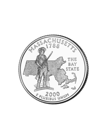 Awers monety USA 25 centów / ćwiartka 2000 Massachusetts