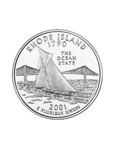 Awers monety USA 25 centów / ćwiartka 2001 Rhode Island