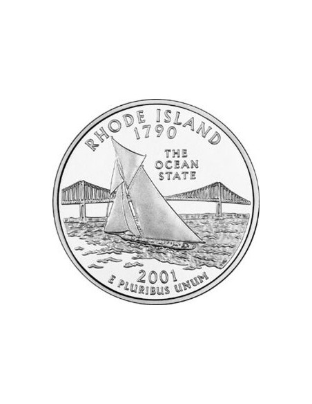 Awers monety USA 25 centów / ćwiartka 2001 Rhode Island