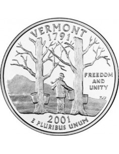 Awers monety USA 25 centów / ćwiartka 2001  Vermont