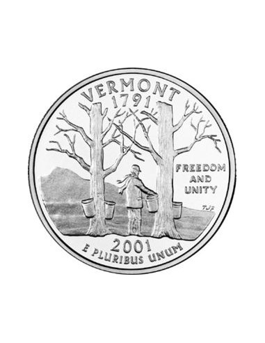 Awers monety USA 25 centów / ćwiartka 2001  Vermont