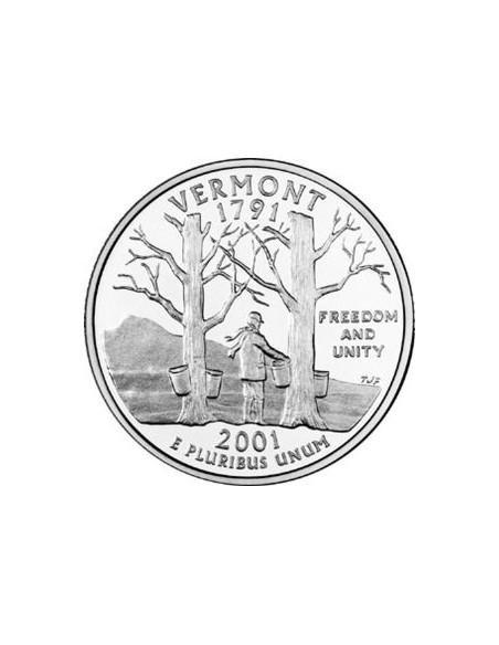 Awers monety USA 25 centów / ćwiartka 2001  Vermont