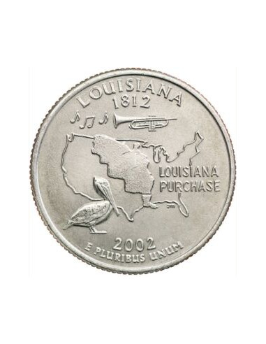 Awers monety USA 25 centów / ćwiartka 2002 Luizjana