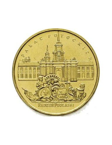Awers monety 2 zł 1999 Zamki i pałace w Polsce: Pałac Potockich w Radzyniu Podlaskim