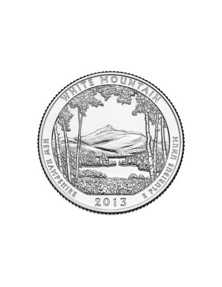 Awers monety 25 centów / ćwiartka 2013 Narodowy Las White Mountain