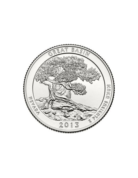 Awers monety 25 centów / ćwiartka 2013 Park Narodowy Great Basin