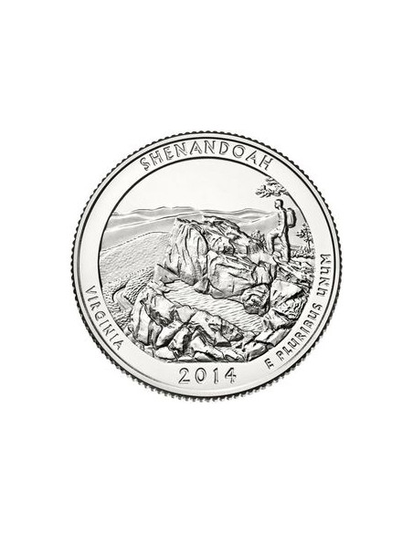 Awers monety 25 centów / ćwiartka 2014 Park Narodowy Shenandoah