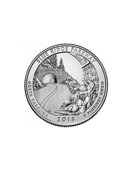 Awers monety 25 centów / ćwiartka 2015 Droga Blue Ridge