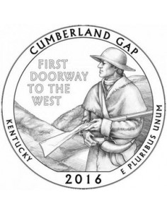 Awers monety 25 centów / ćwiartka 2016 Historyczny Park Narodowy Cuberland Gap