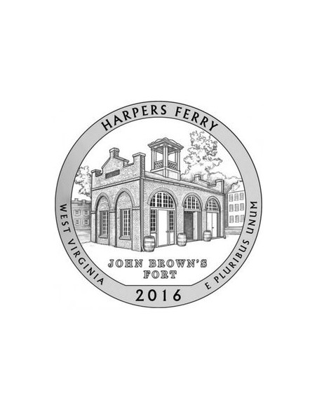 Awers monety 25 centów / ćwiartka 2016 Narodowy Park Historyczny Harpers Ferry