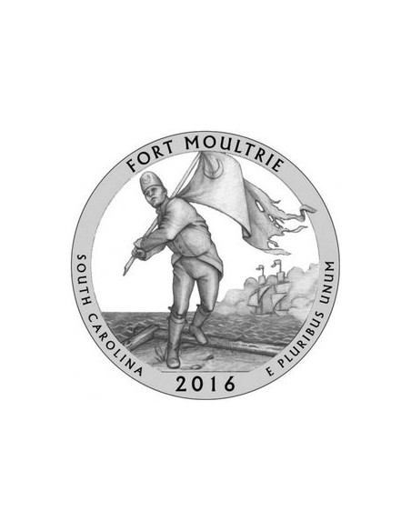 Awers monety 25 centów / ćwiartka 2016 Fort Moultrie
