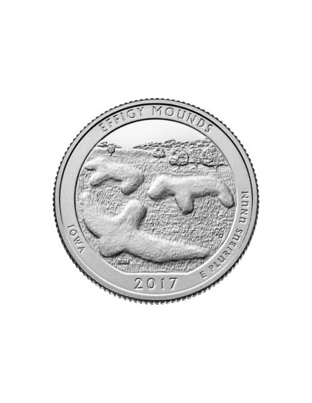 Awers monety 25 centów / ćwiartka 2017 Effigy Mounds