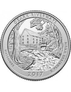 Awers monety 25 centów / ćwiartka 2017 Ozark Riverways