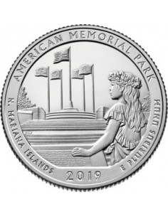 Awers monety 25 centów / ćwiartka 2019 American Memorial Park