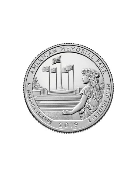 Awers monety 25 centów / ćwiartka 2019 American Memorial Park
