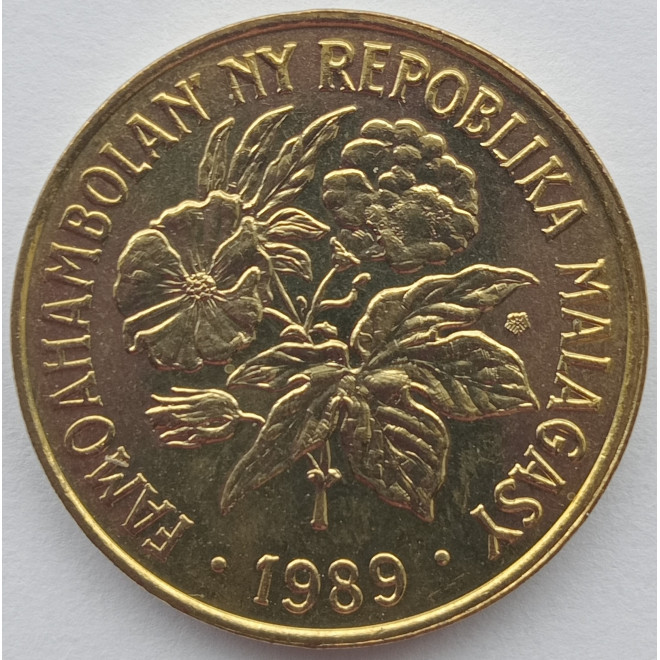 Rewers monety Madagaskar 20 Franków 1989