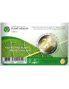Awers monety Belgia 2 euro 2020 Międzynarodowy Rok Zdrowia Roślin wersja francuska 2