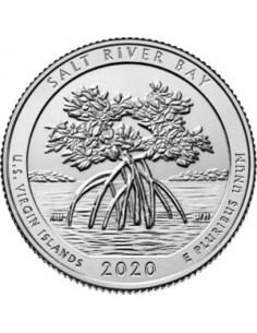 Awers monety 25 centów / ćwiartka 2020 Narodowy Park Historyczny i Rezerwat Ekologiczny Salt River Bay
