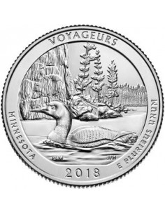 Awers monety 25 centów / ćwiartka 2018 Park Narodowy Voyageurs