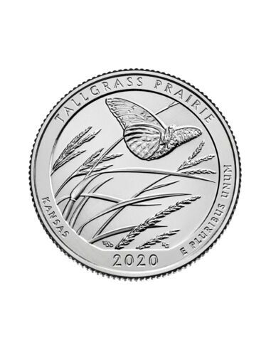 Awers monety 25 centów / ćwiartka 2020 Rezerwat narodowy Tallgrass Prairie