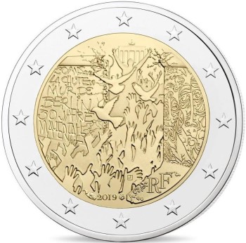 Francuska wersja monety wydanej w 30.lecie Upadku Muru Berlińskiego