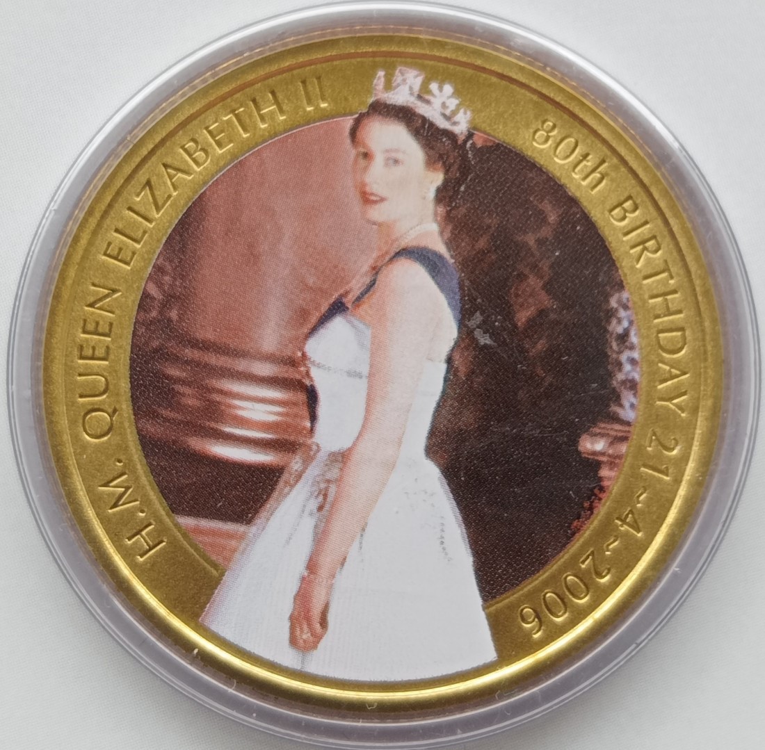 Australijskie 50 centów z wizerunkiem królowej Elżbiety II - emisja wydana z okazji 80 urodzin monarchini