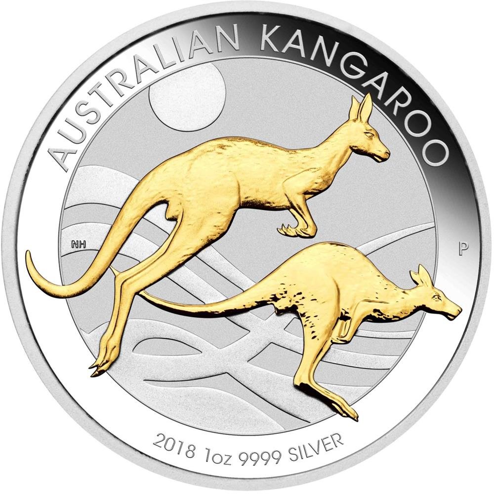 Srebrny 1 dolar australijski - strona z kangurem
