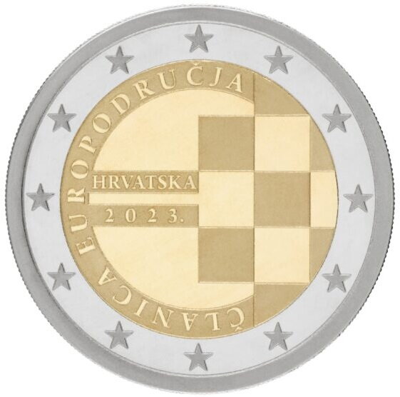 Awers pierwszej chorwackiej monety okolicznościowej 2 euro﻿