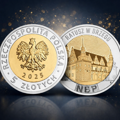 Emisja monety okolicznościowej Odkryj Polskę 5 zł Ratusz w Brzegu - NBP 2025